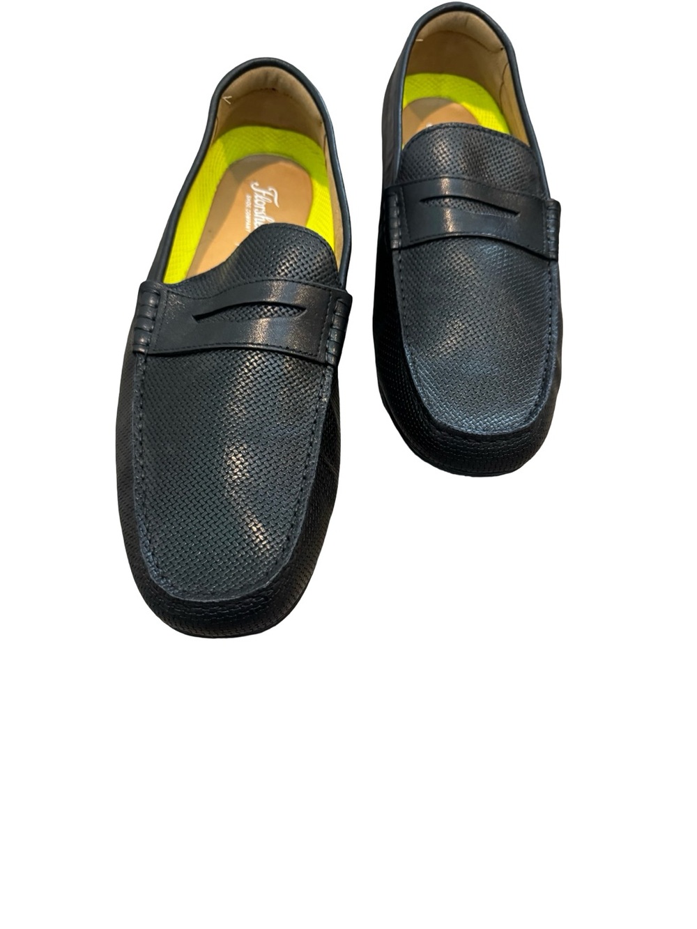 Florsheim Black Perforated Penny Loafers - Picture 2 of 13